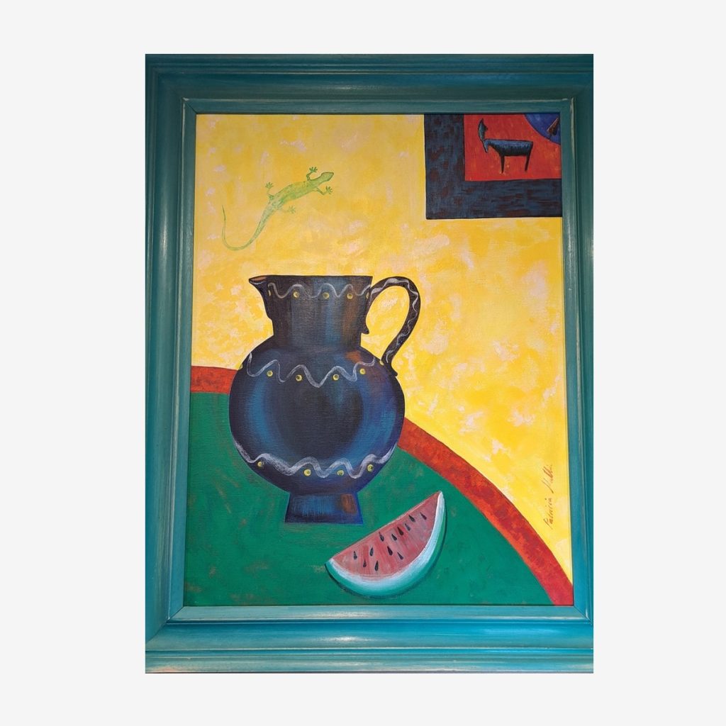 Blue Jug with Univited Guest